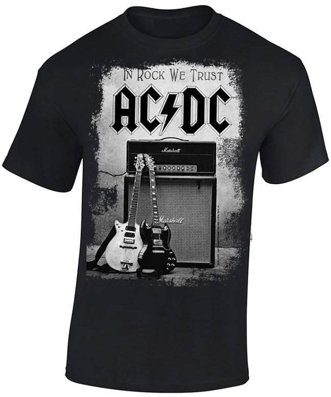 Skjorta AC/DC Skjorta In Rock We Trust Herr Black XL