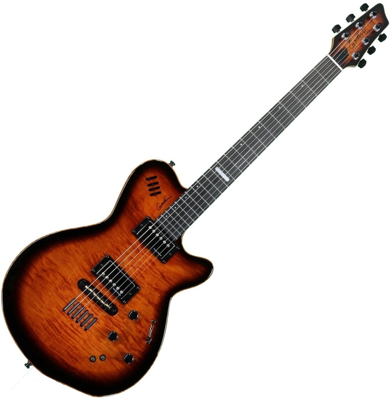 Guitare électrique Godin LGX-SA Cognac Burst Flame AA