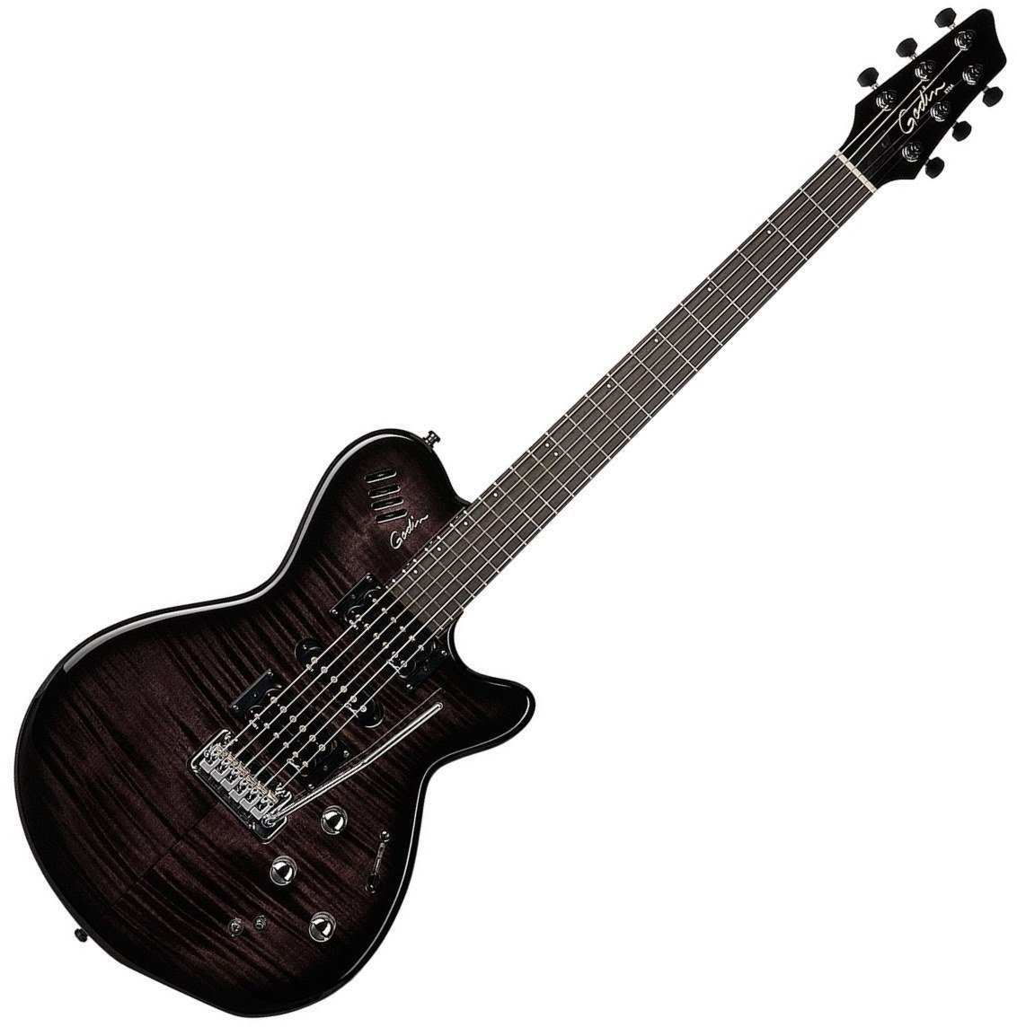 Electrische gitaar Godin xtSA Trans Black Flame