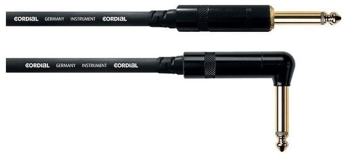 Kabel za glasbilo Cordial CCI 3 PR Črna 3 m Ravni - Kotni