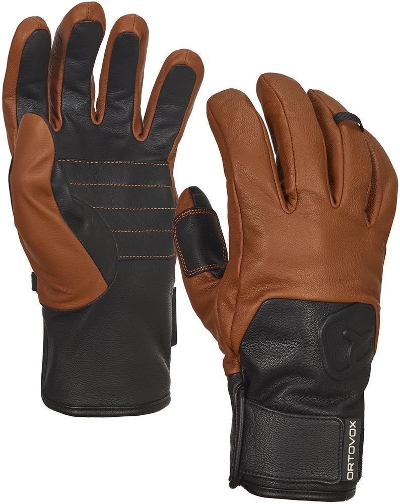 Lyžařské rukavice Ortovox Swisswool Leather M Brown XL Lyžařské rukavice