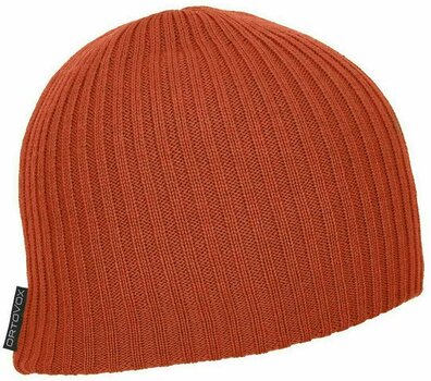 Zimowa czapka Ortovox Double Rib Logo Beanie Desert Orange UNI Zimowa czapka - 1