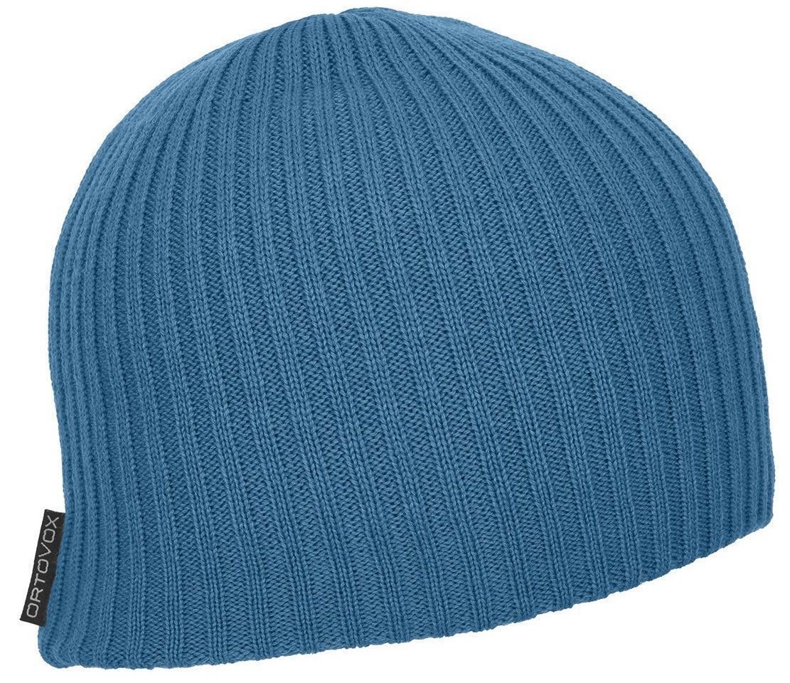 Zimowa czapka Ortovox Double Rib Logo Beanie Blue Sea UNI Zimowa czapka