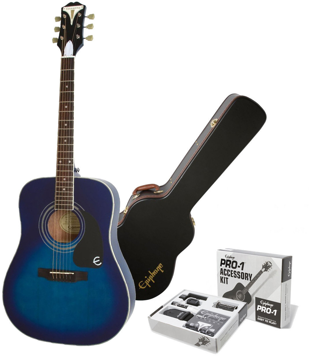 Guitare acoustique Epiphone PRO-1 Plus Acoustic Blueburst SET Blue Burst