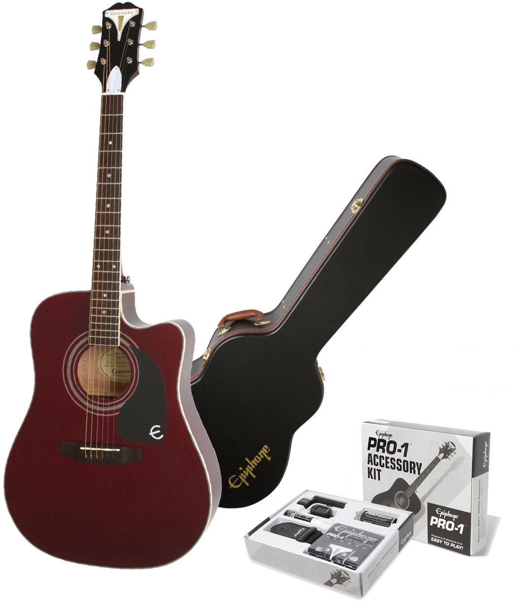 electro-acoustic guitar Epiphone PRO-1 Ultra Acoustic Electric Wine Red SET Wine Red