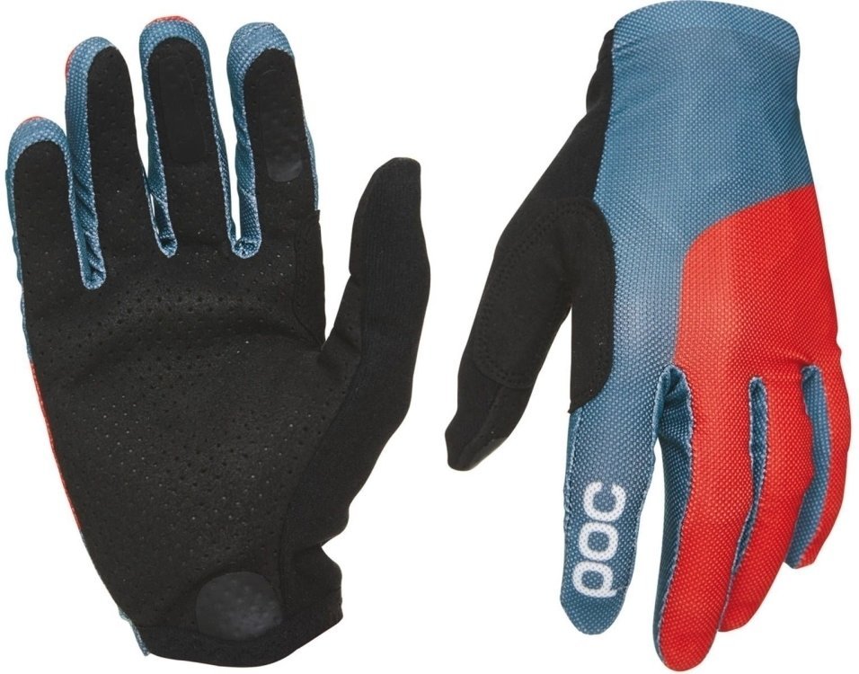 guanti da ciclismo POC Essential Print Glove Cuban Blue/Prismane Red L