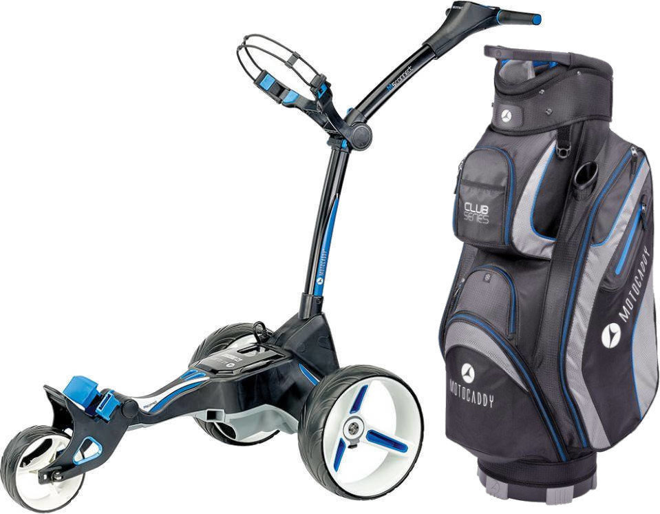Chariot de golf électrique Motocaddy M5 Connect Black Ultra Battery Electric Golf Trolley SET Chariot de golf électrique