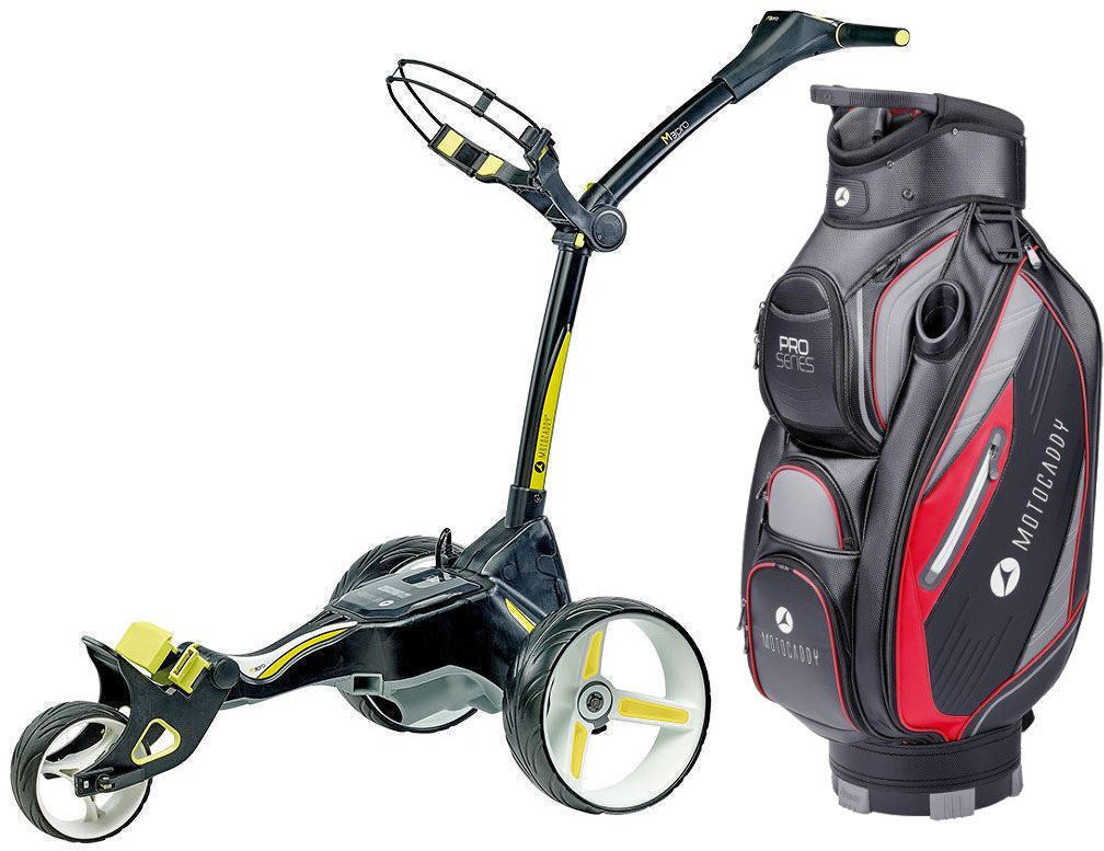 Trolley elettrico golf Motocaddy M3 PRO Black Ultra Battery Electric Golf Trolley SET Trolley elettrico golf
