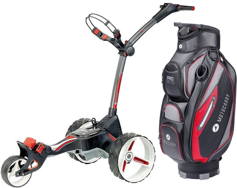 Elektrický golfový vozík Motocaddy M1 DHC Ultra Battery Graphite Electric Golf Trolley SET Elektrický golfový vozík