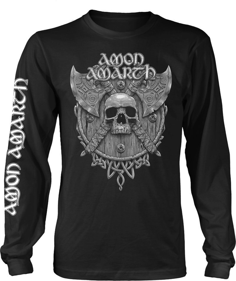 Skjorte Amon Amarth Skjorte Grey Skull Mand Black S