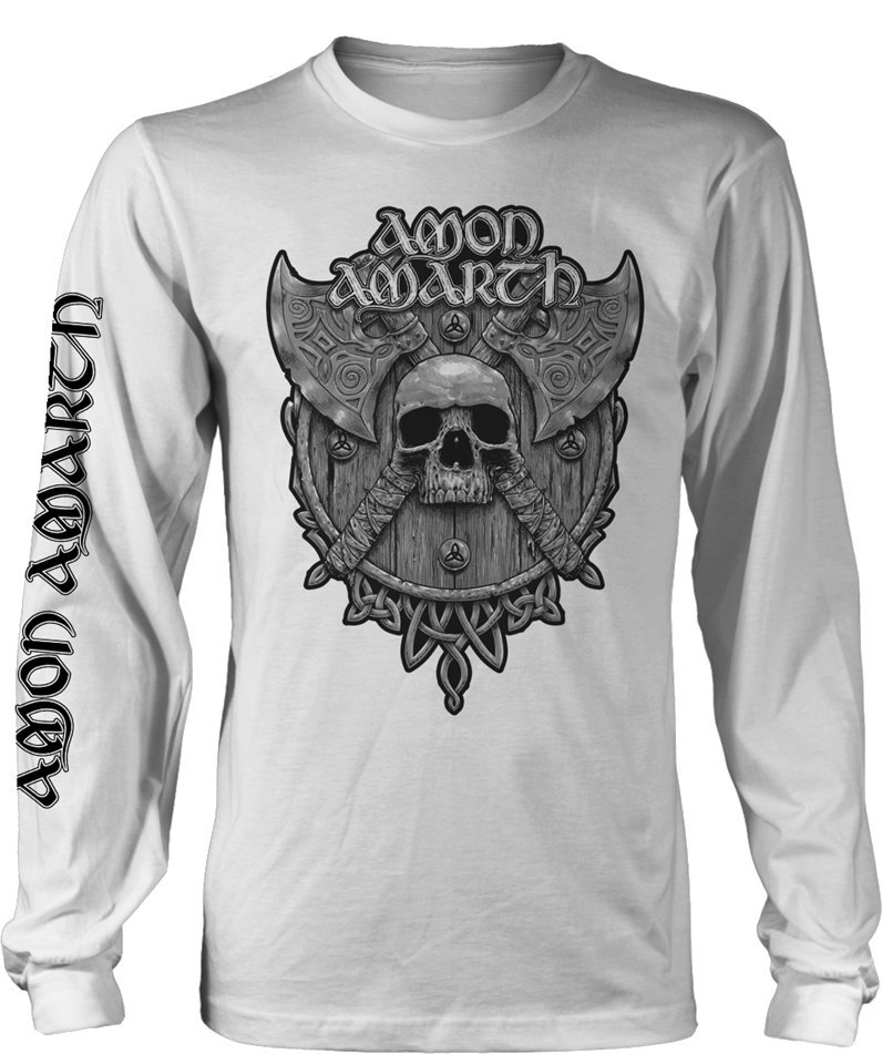 Skjorte Amon Amarth Skjorte Grey Skull Mand White 2XL