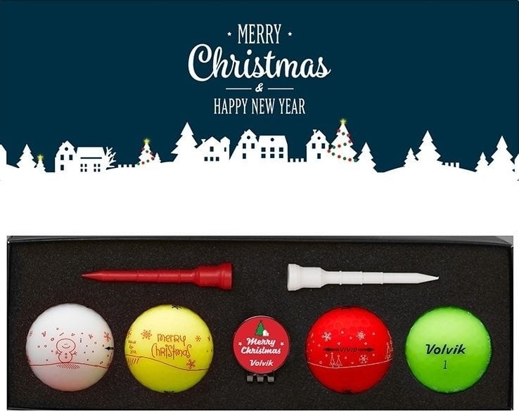 Golfball Volvik X-mas Pack with marker and tees