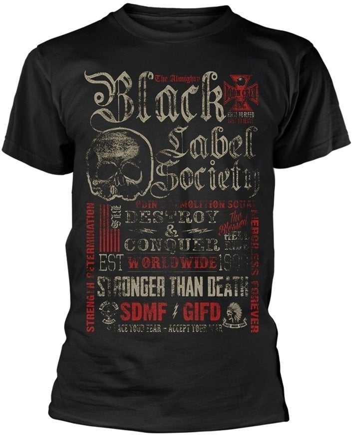 Shirt Black Label Society Shirt Destroy & Conquer Heren Black L