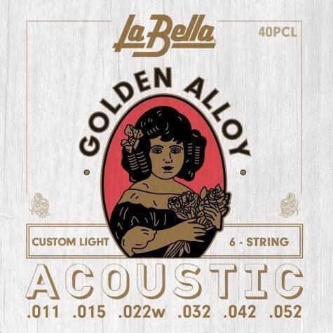 Cordes de guitares acoustiques LaBella 40PCL Golden Alloy