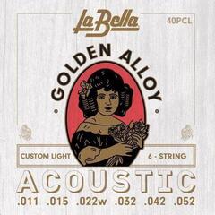 Saiten für Akustikgitarre La Bella 40PCL Golden Alloy Saiten für Akustikgitarre
