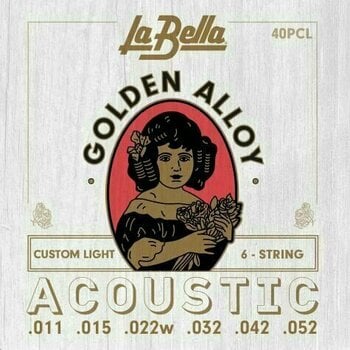 Χορδές για Ακουστική Κιθάρα LaBella 40PCL Golden Alloy - 1