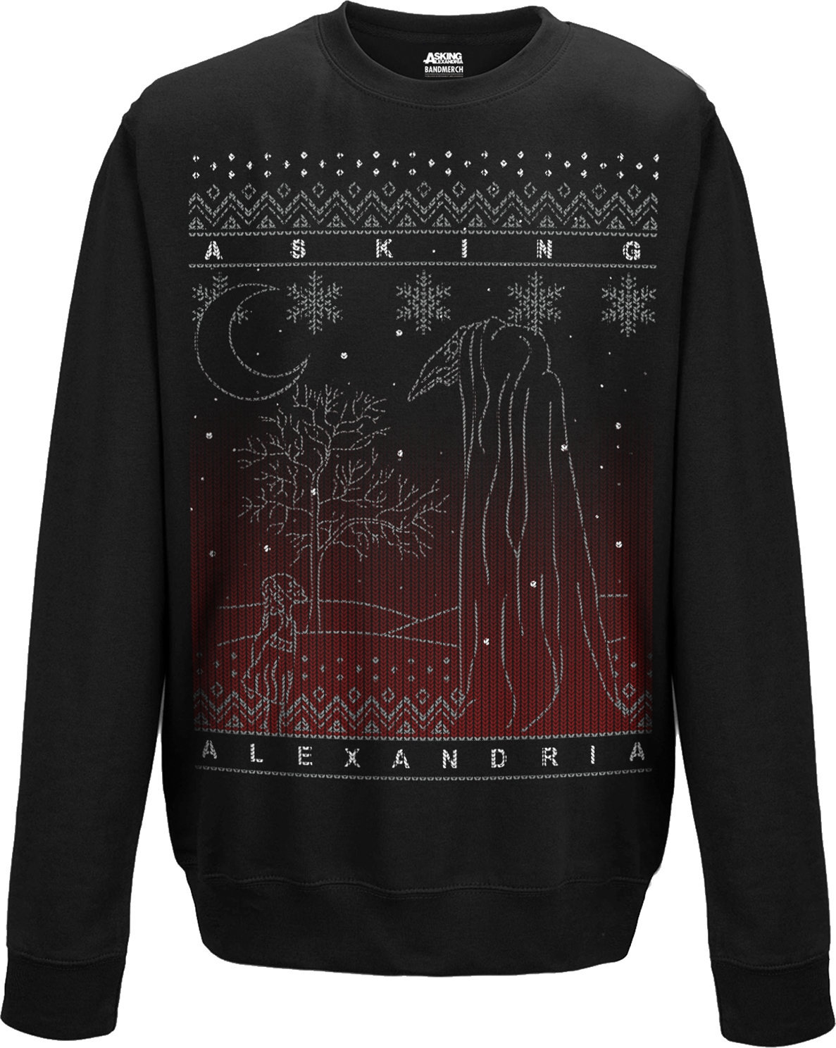 Hoodie Asking Alexandria The Black Christmas Crew Neck Sweater XXL