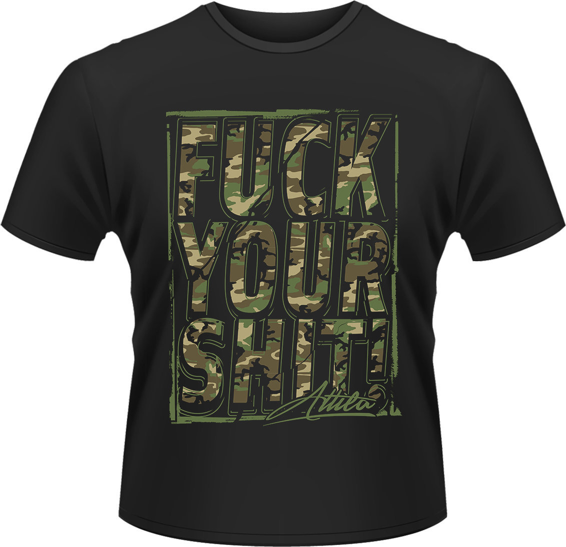 Camiseta de manga corta Attila Camiseta de manga corta Fuck Your Shit Negro L