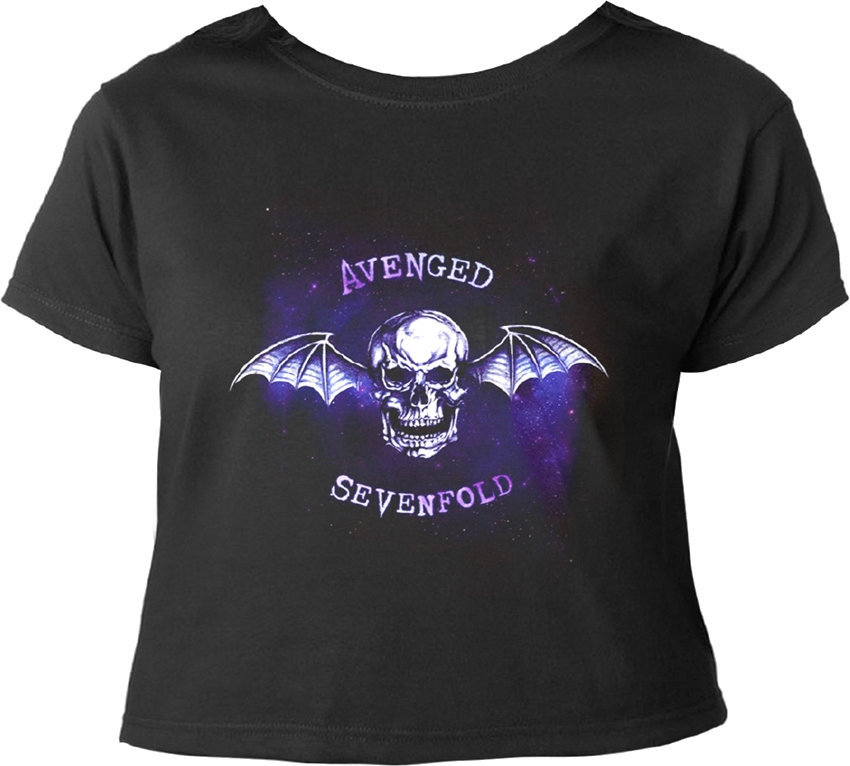 Shirt Avenged Sevenfold Shirt Bat Skull Dames Black S