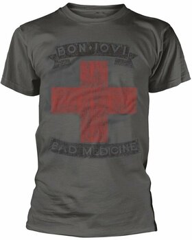 T-Shirt Bon Jovi T-Shirt Bad Medicine Herren Grau S - 1