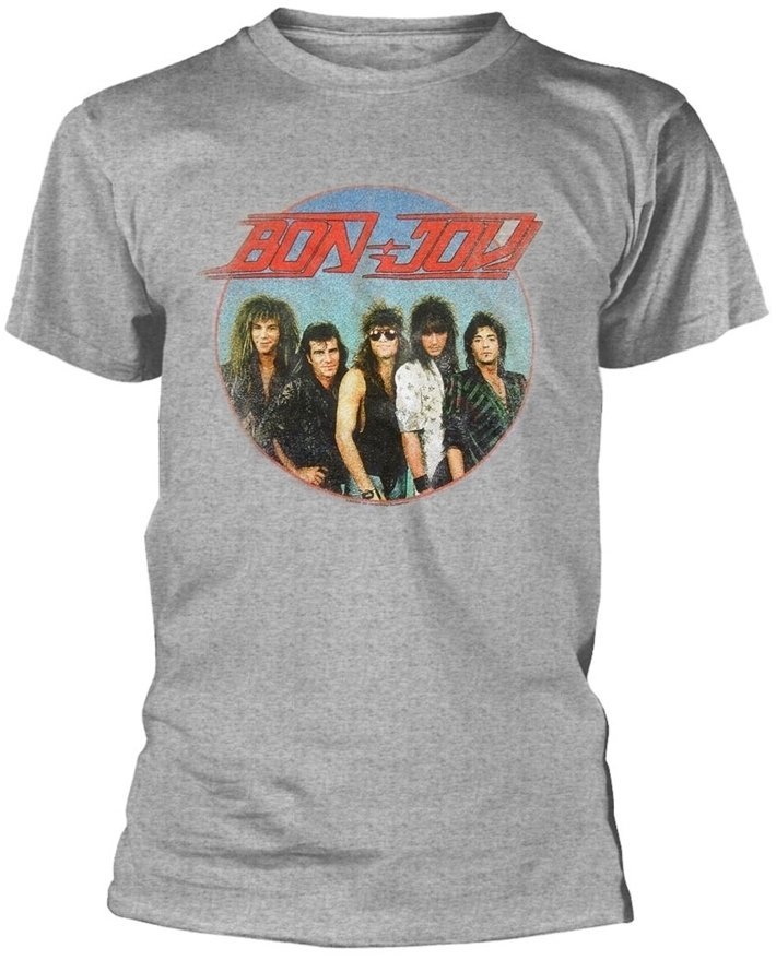 T-Shirt Bon Jovi T-Shirt Heavy Wash Grey S