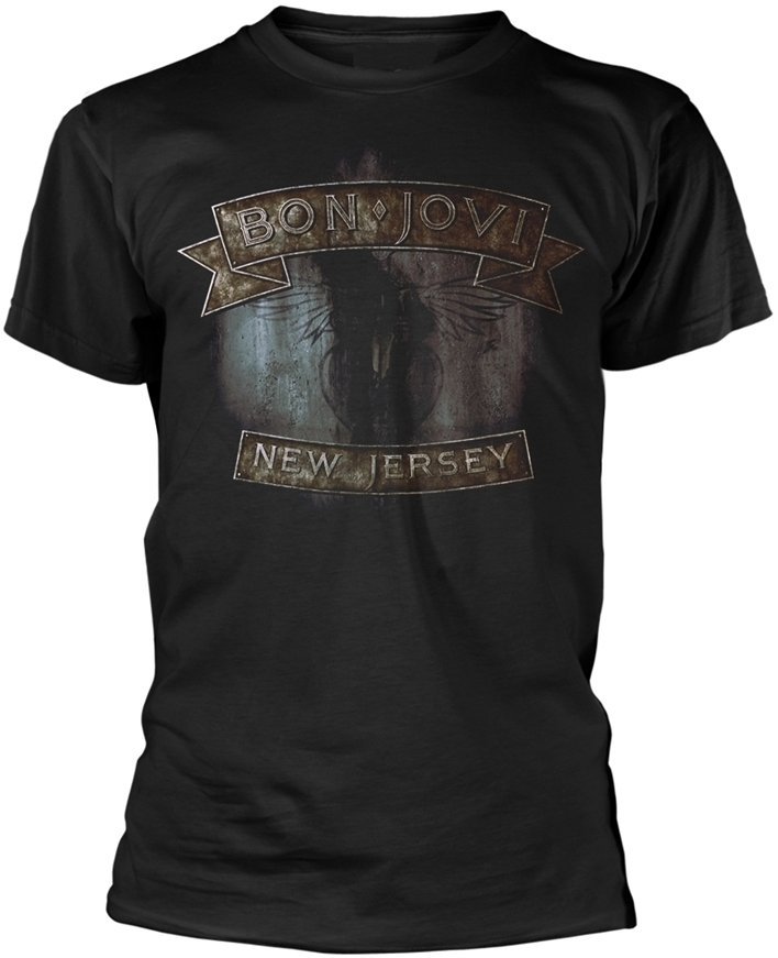 T-Shirt Bon Jovi T-Shirt New Jersey Herren Schwarz L