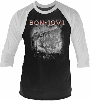 Shirt Bon Jovi Slippery When Wet 3/4 Sleeve Baseball Tee M - 1