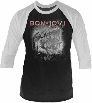 T-shirt Bon Jovi Slippery When Wet 3/4 Sleeve Baseball Tee L - 1