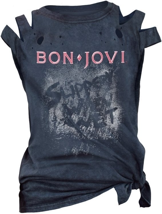 T-shirt Bon Jovi T-shirt Slippery When Wet Femme Bleu S