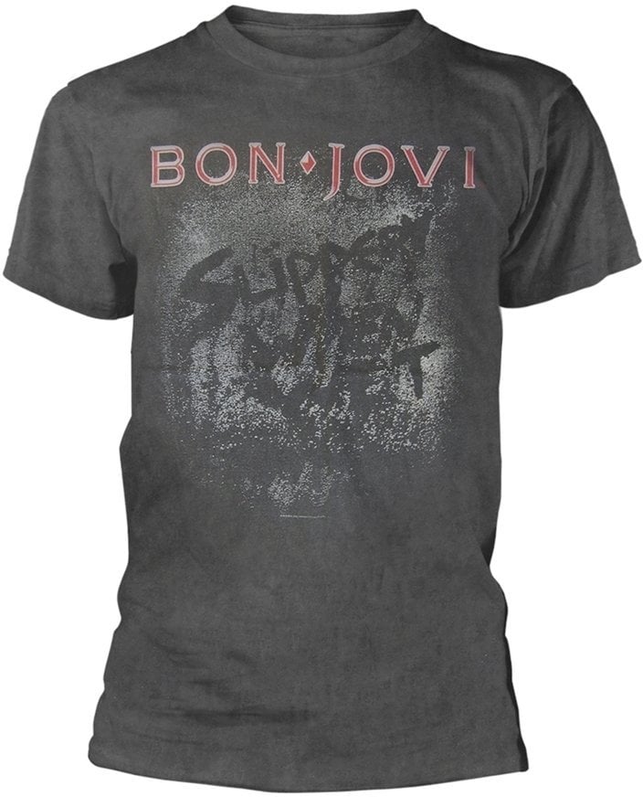 Camiseta de manga corta Bon Jovi Camiseta de manga corta Slippery When Wet Grey M