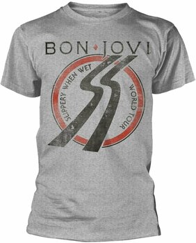 Majica Bon Jovi Majica Slippery When Wet Tour Moška Siva 2XL - 1