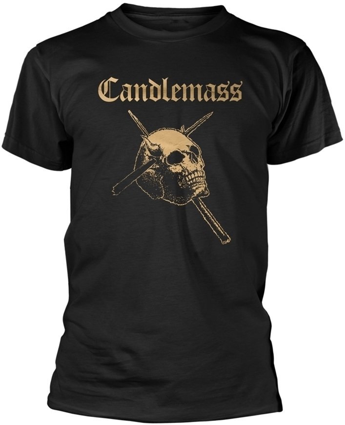T-shirt Candlemass Gold Skull Black L T-shirt