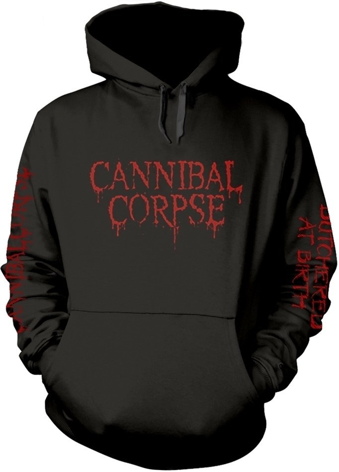 Hoodie Cannibal Corpse Hoodie Butchered At Birth Explicit Black L
