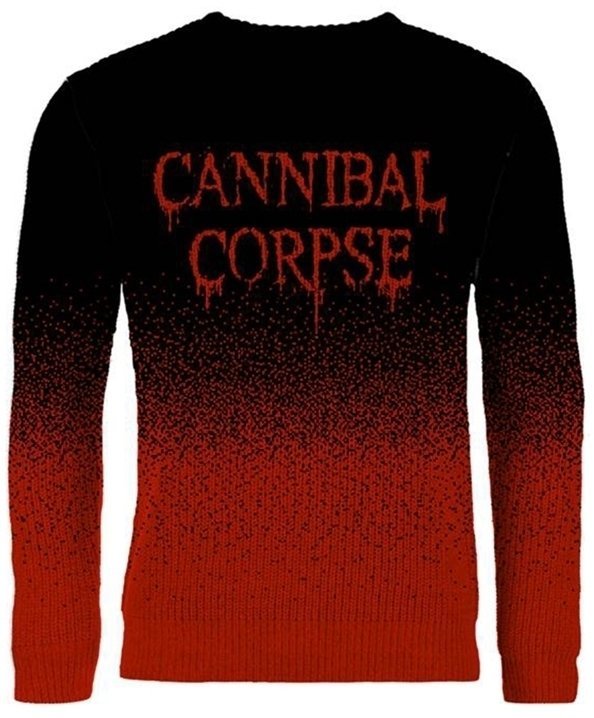 Pulóver Cannibal Corpse Pulóver Dripping Logo Fekete-Piros S