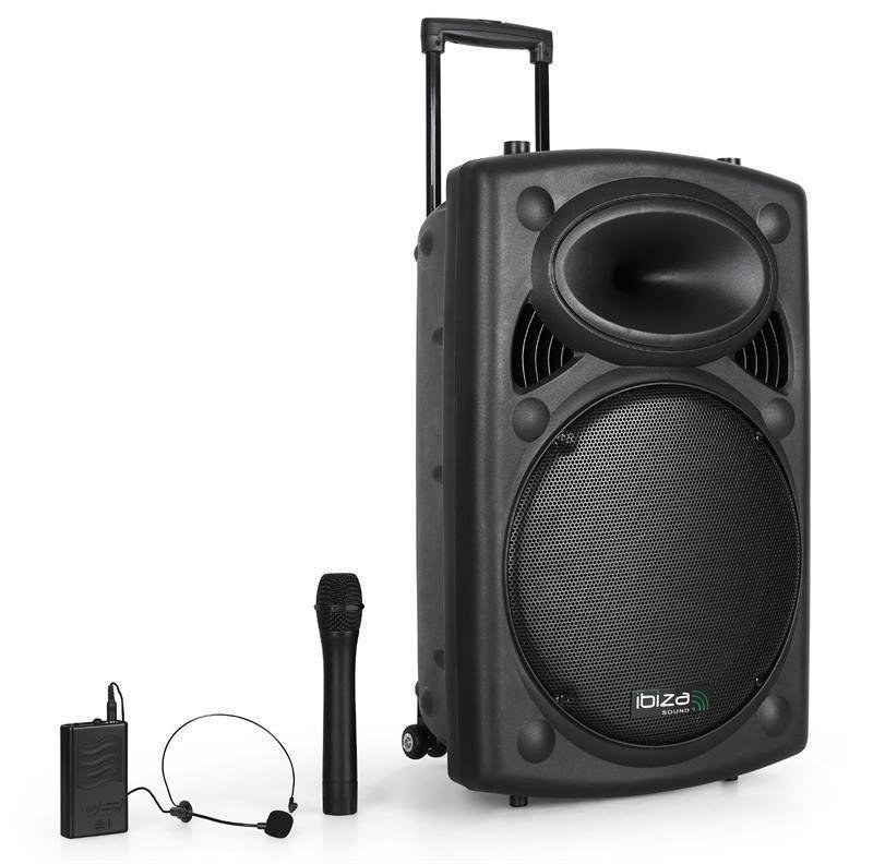 Batteridrevet PA-system Ibiza Sound PORT15VHF-BT