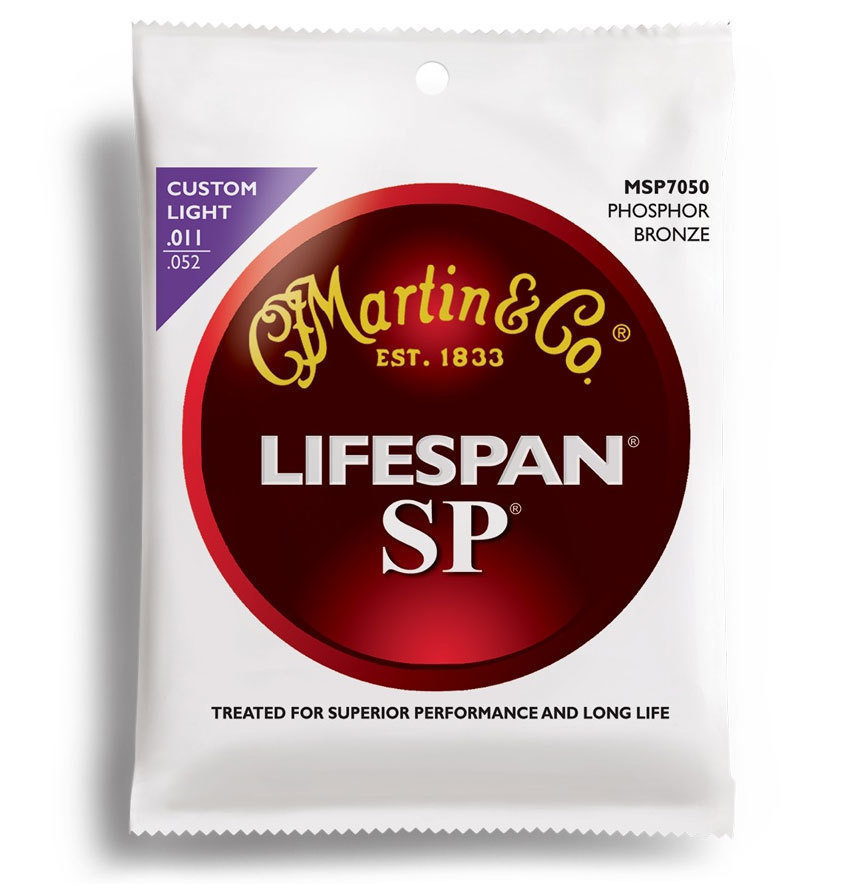Kitaran kielet Martin MSP7050 SP Lifespan Phosphor Bronze Strings, Custom Light