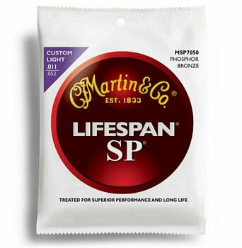 Martin MSP7050 SP Lifespan Phosphor Bronze Strings, Custom Light
