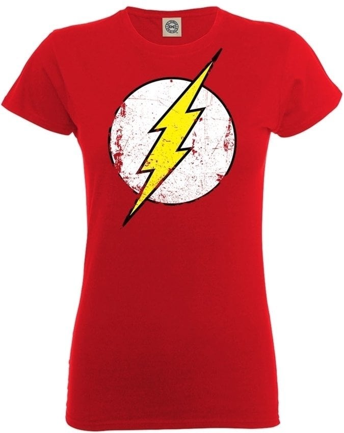 T-Shirt The Flash T-Shirt Distressed Logo Damen Red 2XL
