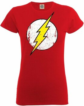 Риза The Flash Риза Distressed Logo Жените Red 2XL - 1