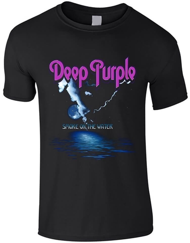 Maglietta Deep Purple Maglietta Smoke On The Water Maschile Black L