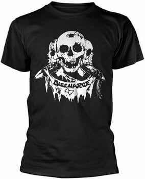 T-shirt Discharge T-shirt 3 Skulls Homme Noir M - 1