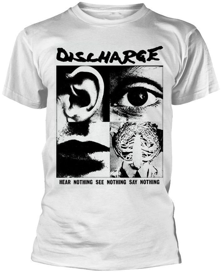 T-shirt Discharge Hear Nothing White T-Shirt M