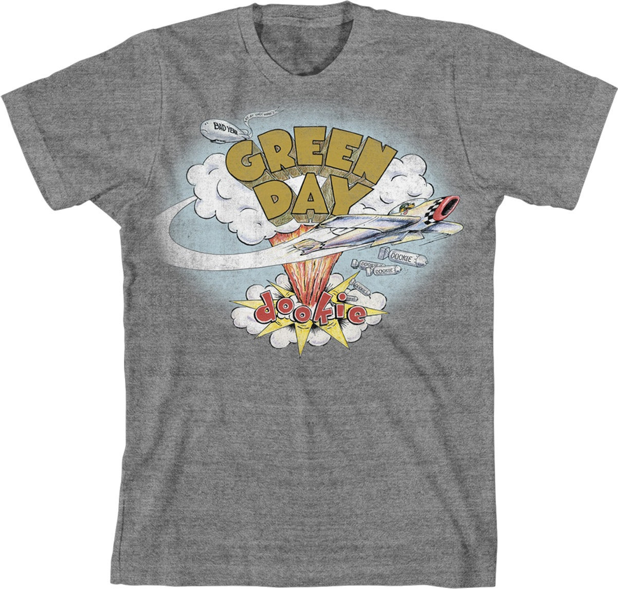 T-Shirt Green Day T-Shirt Dookie Male Grey XL