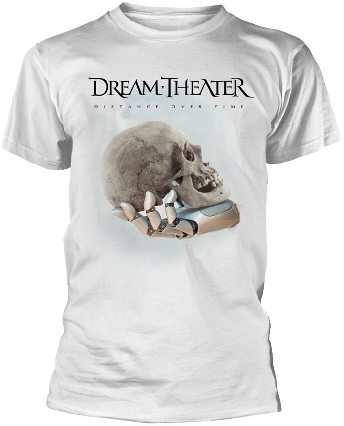 Camiseta de manga corta Dream Theater Camiseta de manga corta Distance Over Time Cover Blanco M