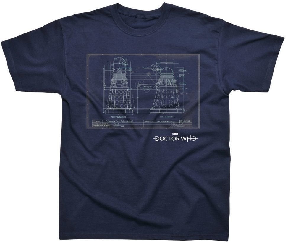 T-Shirt Doctor Who T-Shirt Dalek Blueprint Herren Navy S