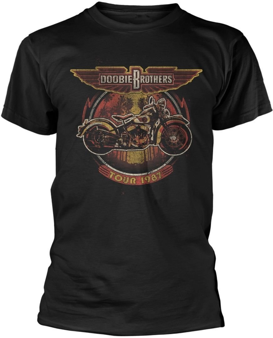 T-Shirt The Doobie Brothers T-Shirt Motorcycle Tour '87 Male Black S