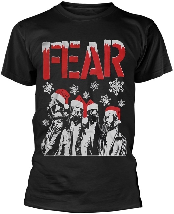 Tričko Fear Tričko Gas Mask Santas Muži Black L