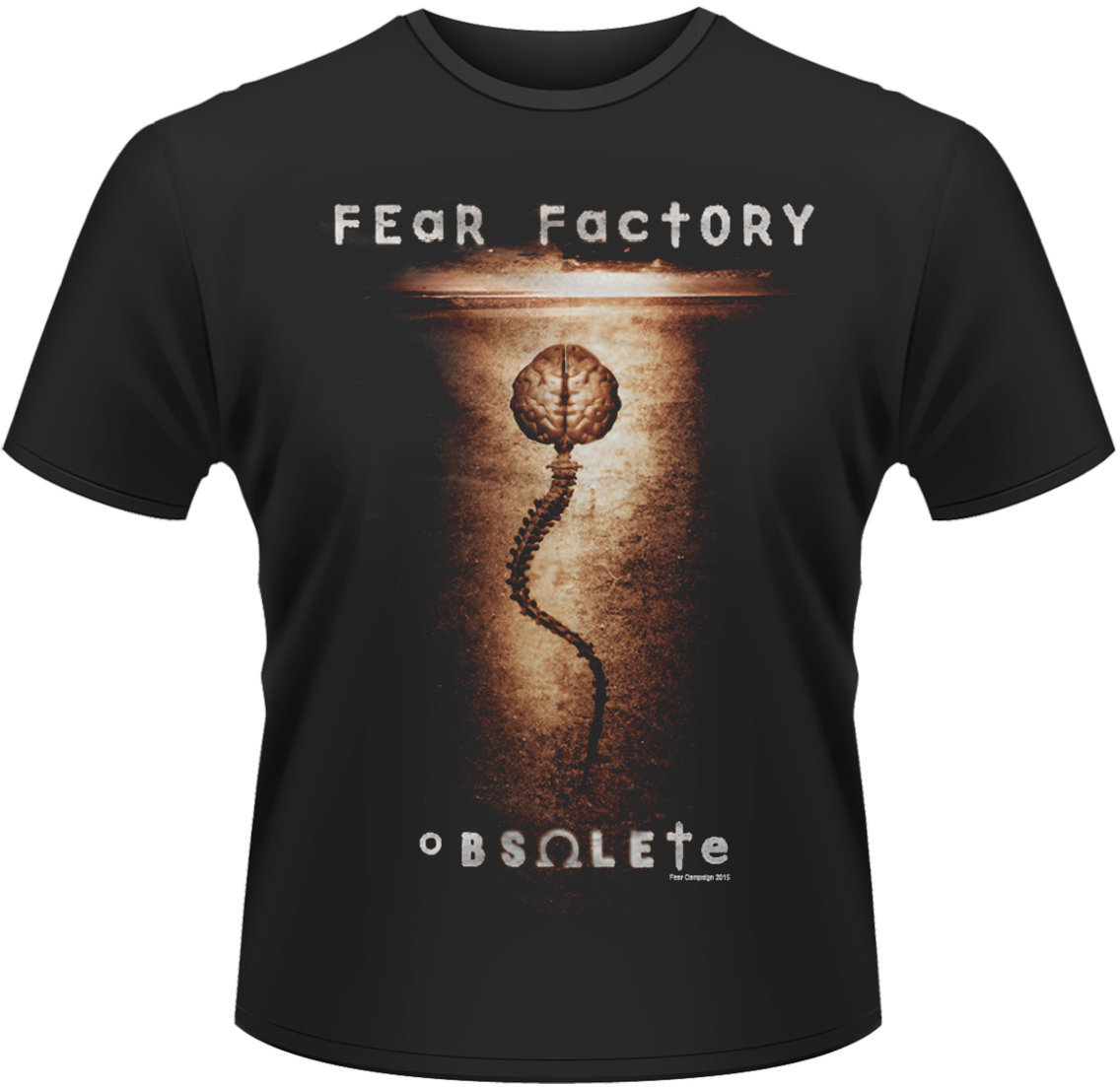 Camiseta de manga corta Fear Factory Camiseta de manga corta Obsolete Negro S
