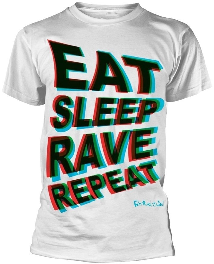 T-shirt Fatboy Slim Eat Sleep Rave Repeat White 2XL T-shirt