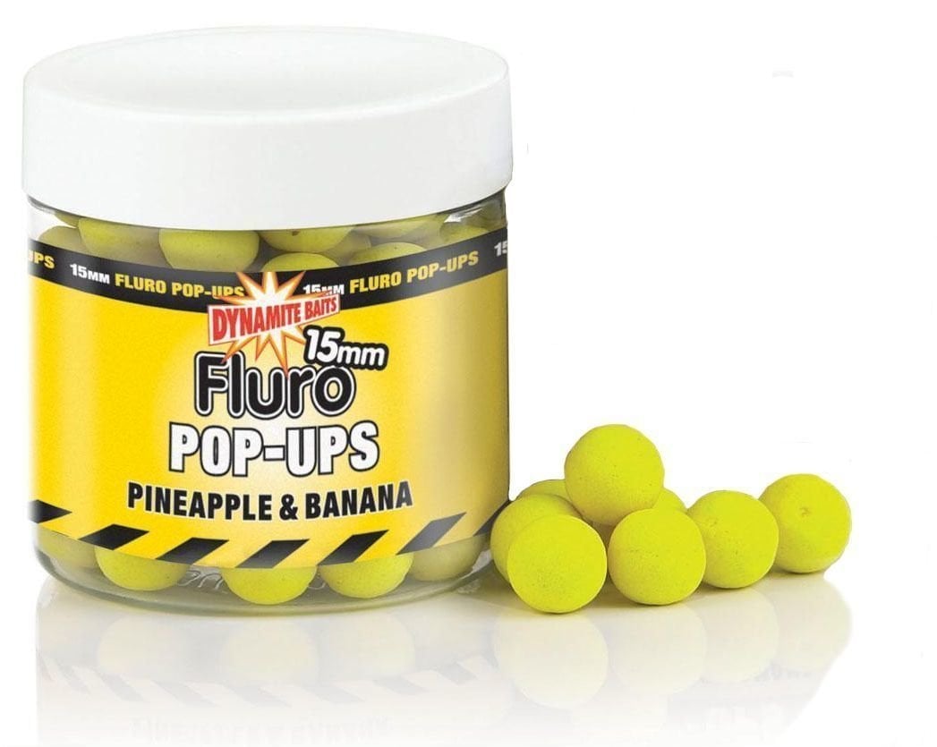 Pop-up -syötti Dynamite Baits Fluro 15 mm Banana-Pineapple Pop-up -syötti